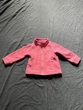 Columbia toddler pink fleece chevron pattern jacket